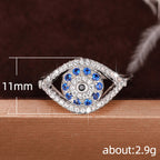 Copper Ring with Full Pavé Zircon and Evil Eye Design