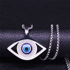 Evil Blue Eye Necklace Stainless Steel Turkish Eye