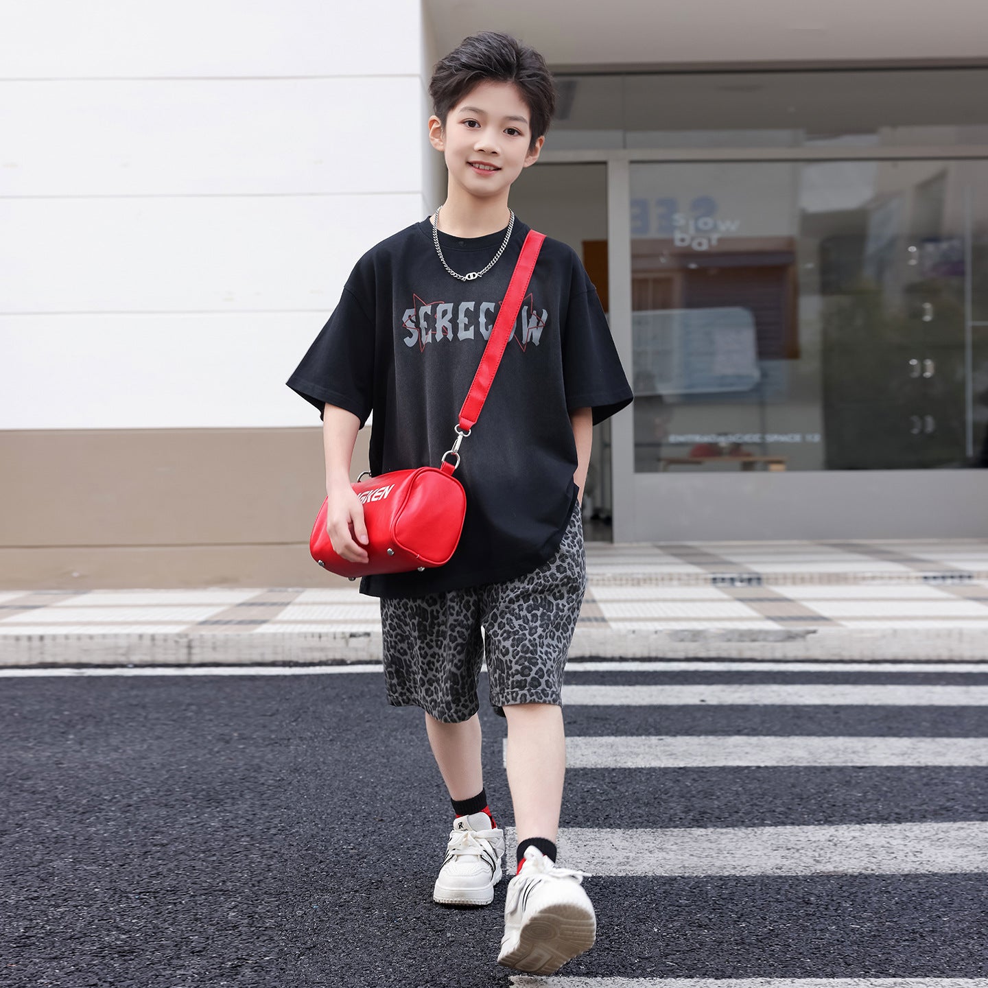 Boys Lightweight Letter Print T-Shirt