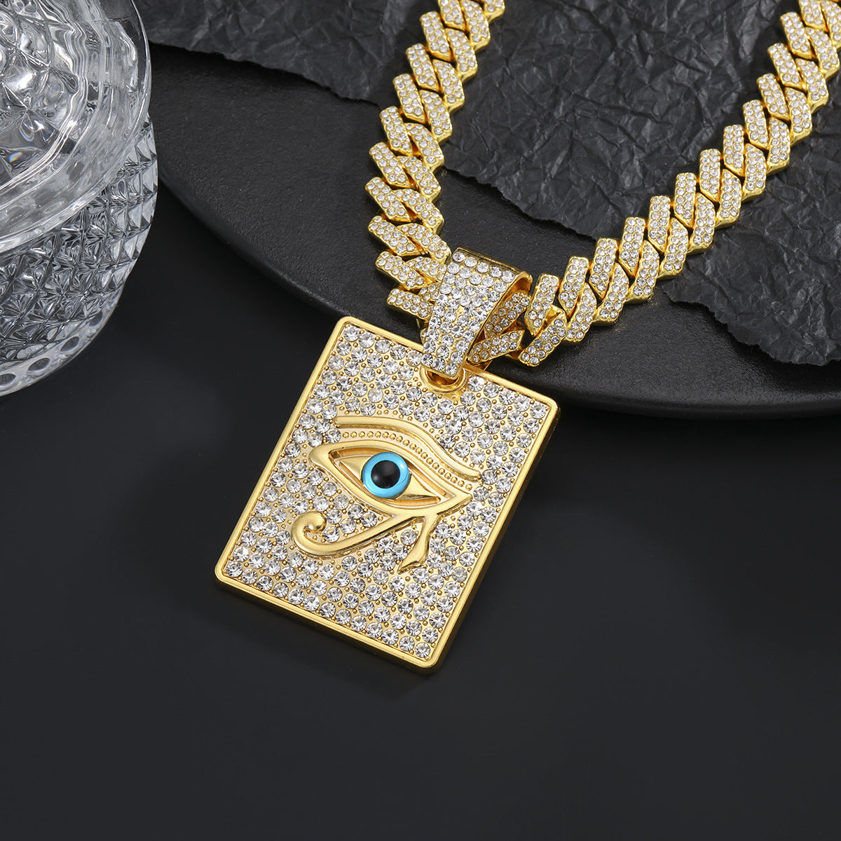 Hip Hop Square Evil Eye Necklace