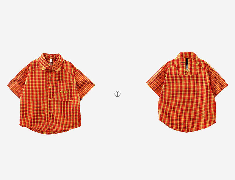 Boys' Lightweight Vacation-Style Plaid Shirt