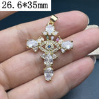 Zircon Evil Eye Cross Pendant Necklace
