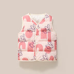 2025 autumn and winter new children's down cotton vest, boys and girls, medium and small children's warm vest, trendy vest inside and outside