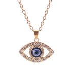 Blue Micro-Pavé Zircon Evil Eye Necklace