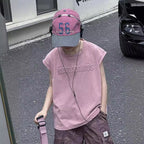 Dopamine Pink Class A Cotton Boys Summer Sleeveless Vest