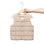 Children wear down cotton vests on both sides, autumn and winter babies wear vests inside and outside, Korean version of men's and women's children's thermal vest