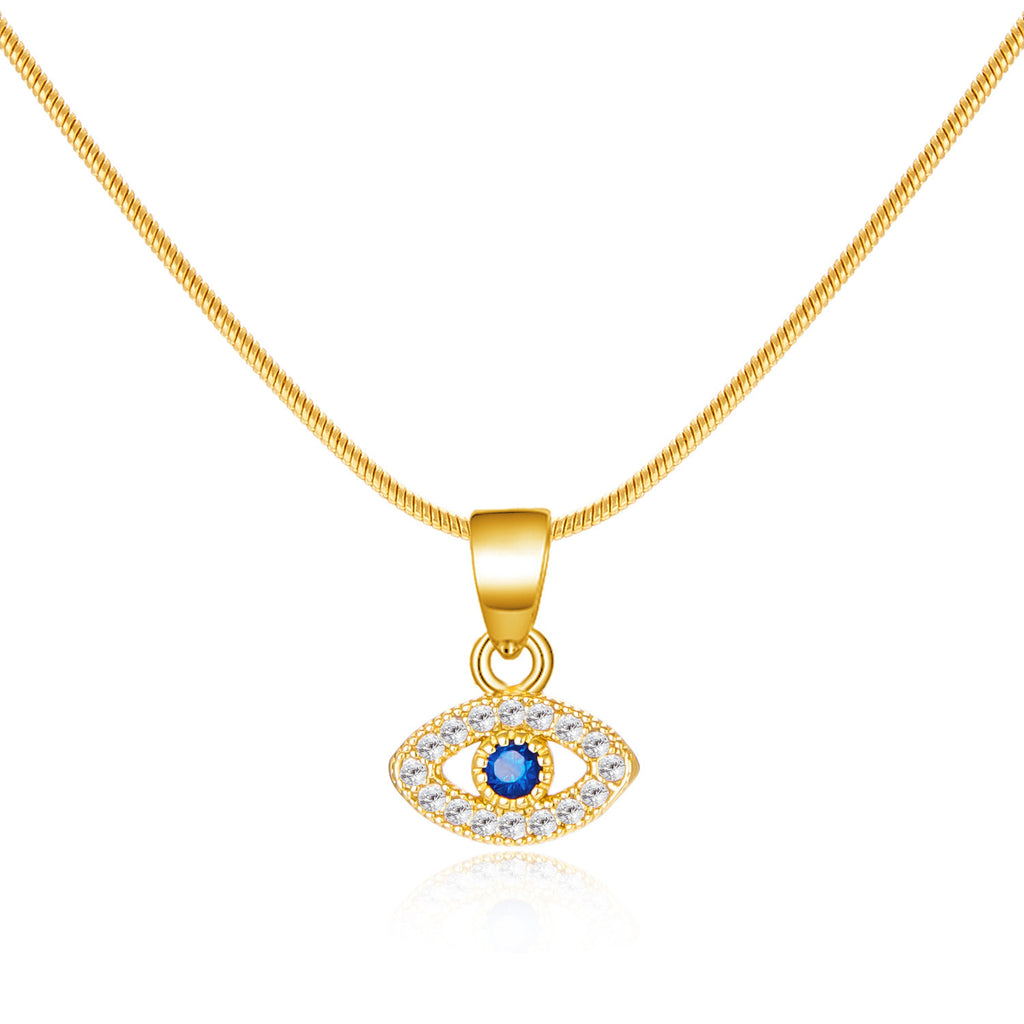 Diamond-encrusted Evil Eye Pendant Necklace