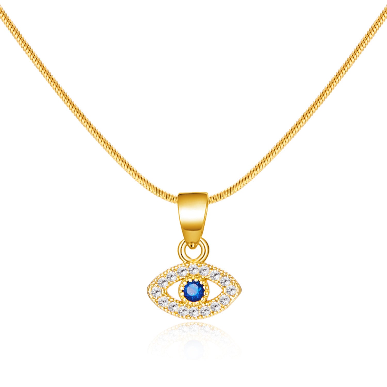 Diamond-encrusted Evil Eye Pendant Necklace
