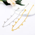 Trendy zircon evil eye anklet, colorfast