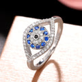 Copper Ring with Full Pavé Zircon and Evil Eye Design
