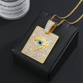 Hip Hop Square Evil Eye Necklace