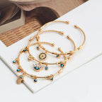 Evil Eye Bracelet for Women with Dripping Turquoise Eyes