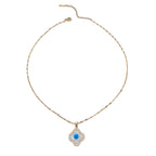 Four-Leaf Clover & Evil Eye Titanium Steel Necklace