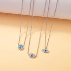 Titanium steel gold-plated evil eye pendant necklace