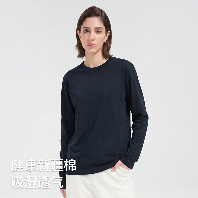 WENHOUU 230GSM Cotton Drop‑Shoulder Long Sleeve T‑Shirt Unisex Custom Sport Tee