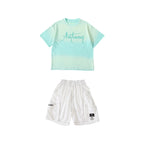 Boys Gradient Tie Dye Short Sleeve 2Pcs Set