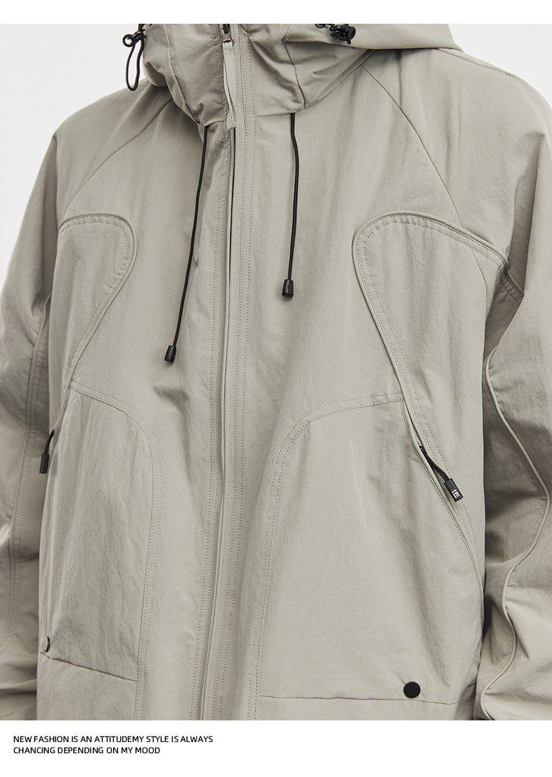 Men's Autumn Jacket Hooded Jacket Men's Simple Trend American Outdoor Jacket Top