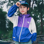 Mountain Style Color Block Hooded Casual Jacket for Middle and Large Children