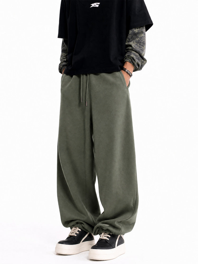 Unisex Fleece-Lined Joggers with Cuffed Hems