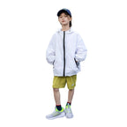 UPF50+ Lightweight, Breathable White Sun-Protection Jacket for Kids
