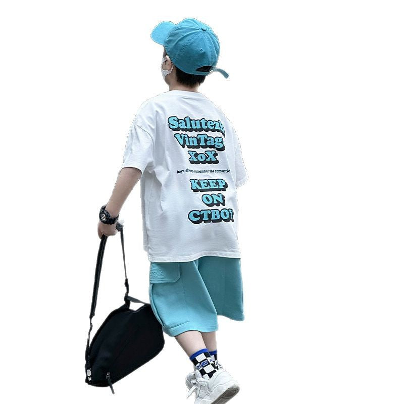 Boys' Summer Cooling Short-Sleeve Athletic Two-Piece Set