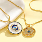 Evil Eye Necklace, Colorfast Turkish Oil Drop Pendant