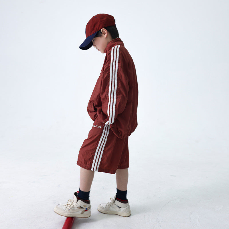 Kids Long Sleeve Sun Protection, Quick Dry, Boys 2PCS Sports Set