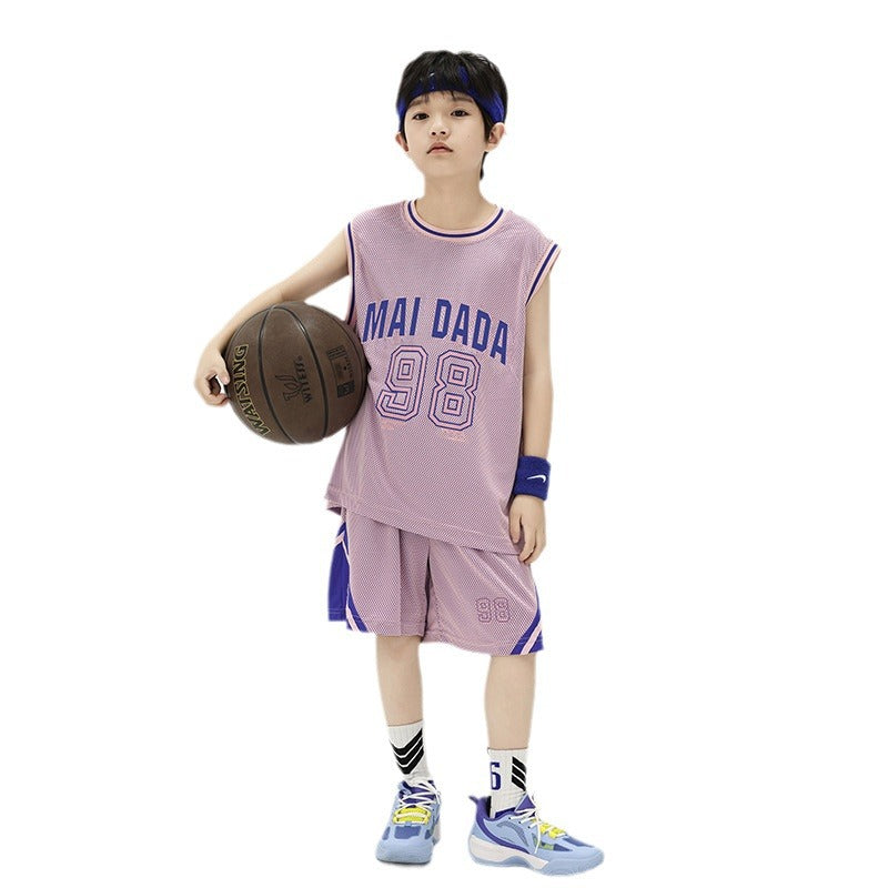 Children's Cooling Mesh Quick-Dry Basketball Uniform Set