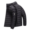 Trendy Lightweight Men's Down Jacket - Winter Stand Collar Solid Color Versatile Warm