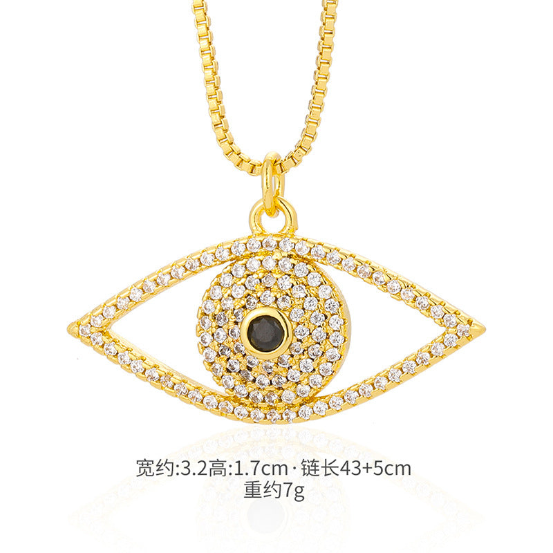 Evil Eye Necklace, Colorfast Turkish Oil Drop Pendant