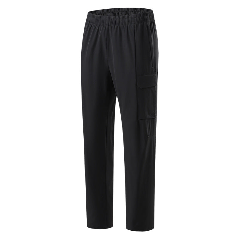Wenhouu Men Ice Silk Quick Dry Stretch Outdoor Casual Pants