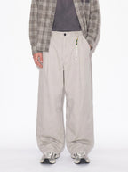 Washed Cotton Casual Straight-Leg Trousers