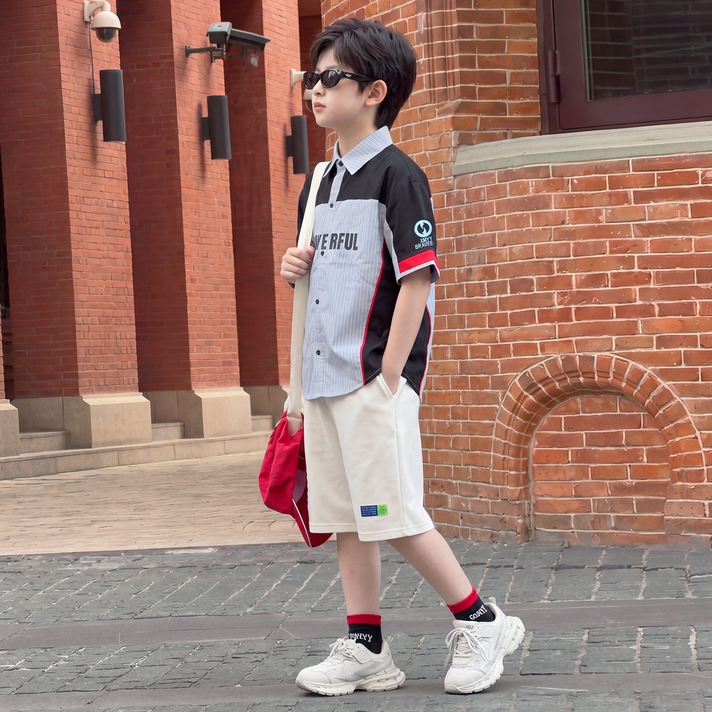 Boys' Lightweight Color-Block Striped Shirt