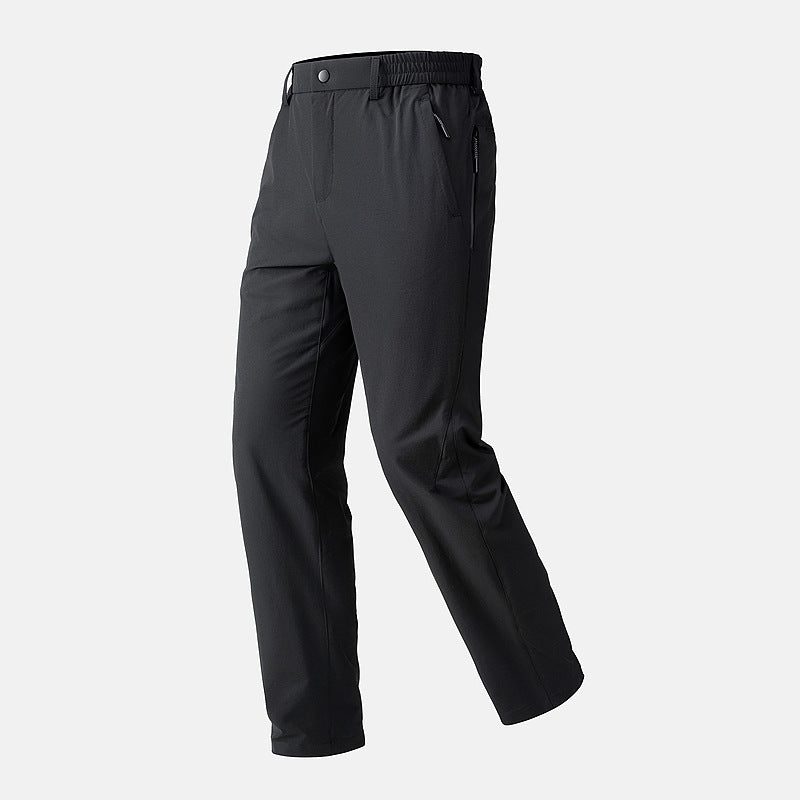 KAILAS Men's Quick‑Dry Sun Protection Outdoor Pants, Elastic Hook‑and‑Bar Waist Zipper Pockets Wear‑Resistant Trousers