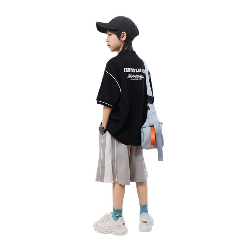 Kids Quick Dry Antibacterial Polo 2 Piece Sport Outfit for Boys
