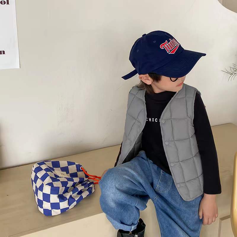 Children wear down cotton vests on both sides, autumn and winter babies wear vests inside and outside, Korean version of men's and women's children's thermal vest