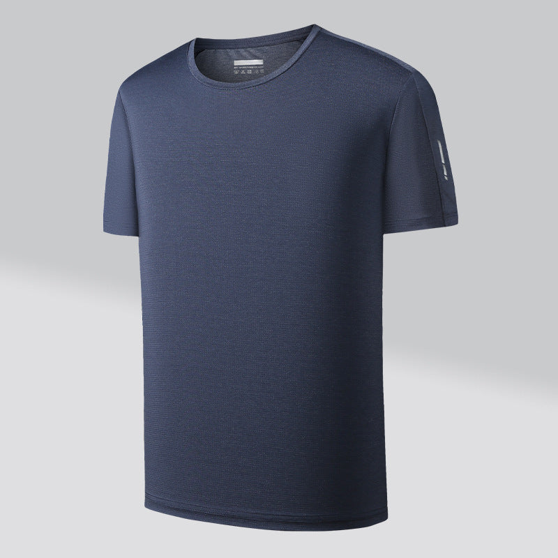 Men's Ice‑Silk Quick Dry Outdoor T‑Shirt Summer Loose Short Sleeve Tee