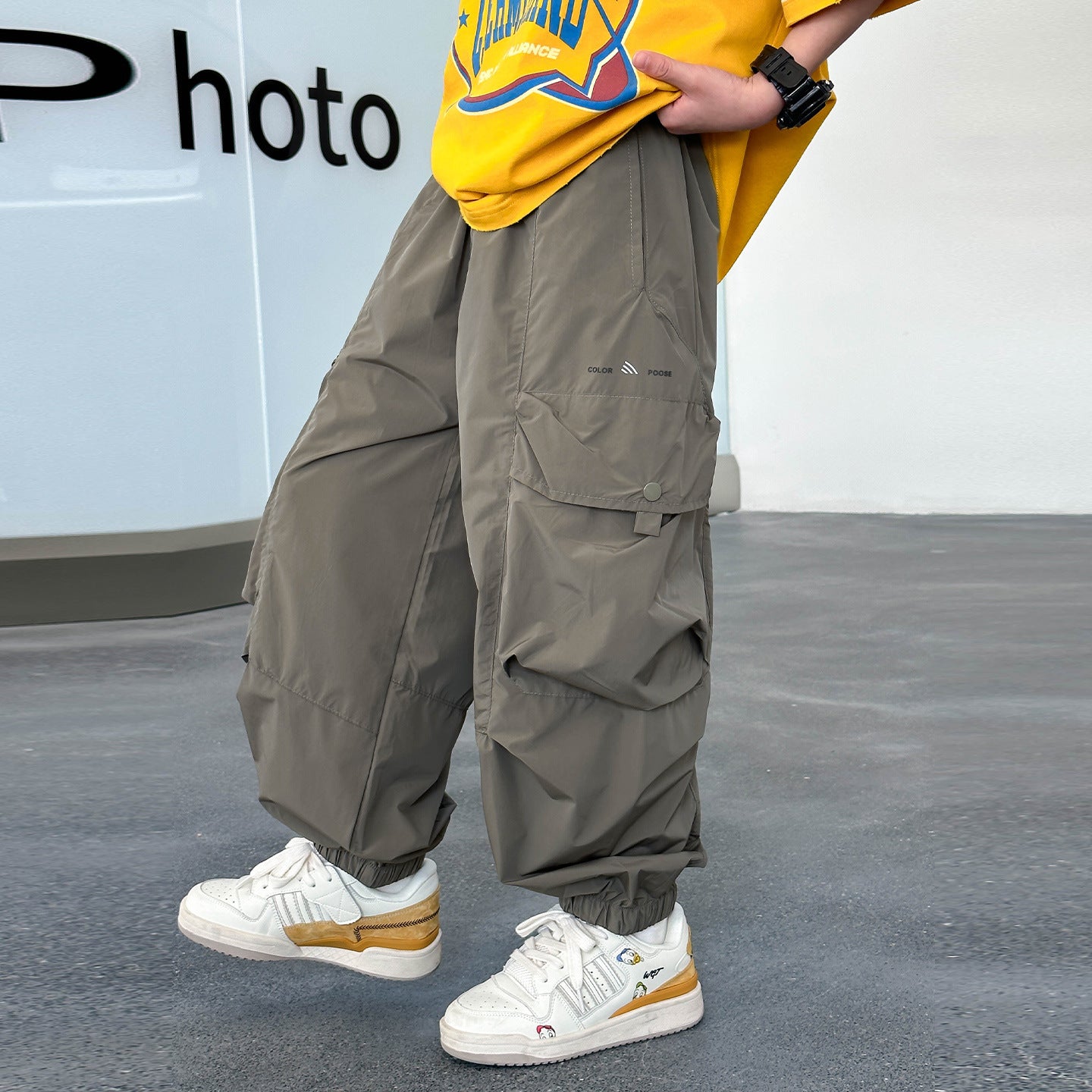 Big Kids Stylish All-Match Thin Big Pocket Boys Cargo Pants