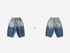 Boys Letter Embroidered Soft Denim 7 Inch Shorts