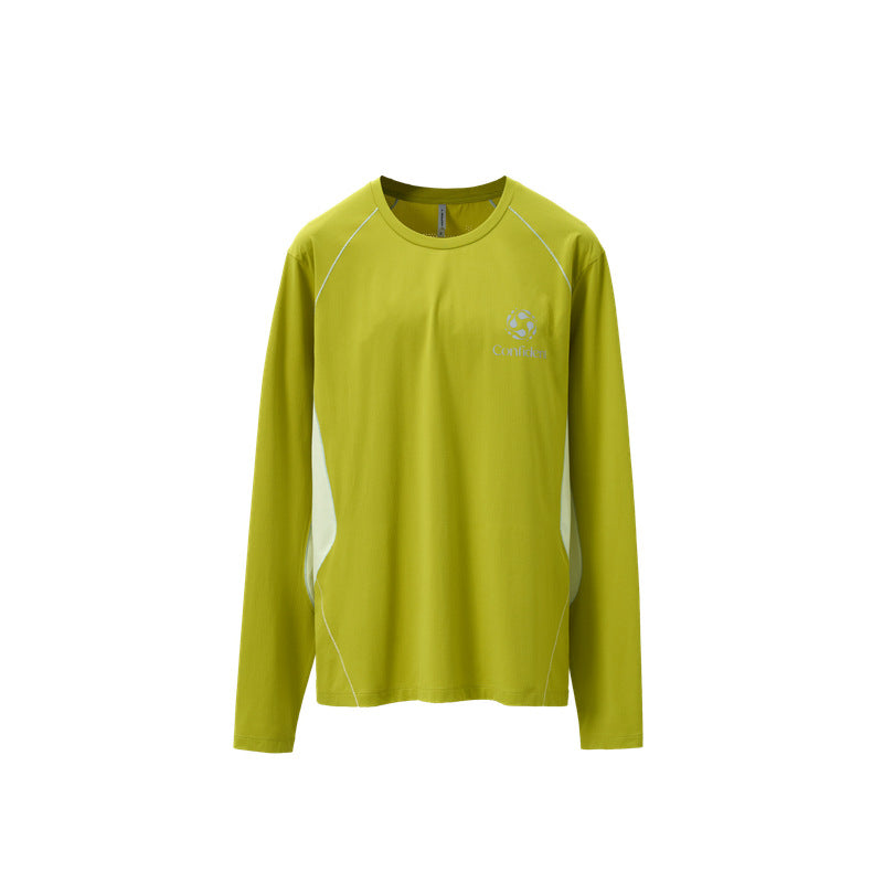 Men Women Quick‑Dry Color‑Block Long Sleeve Athletic T‑Shirt