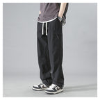 Men's Loose Straight-Leg Casual Pants - High-Elastic, Breathable & Versatile for Autumn