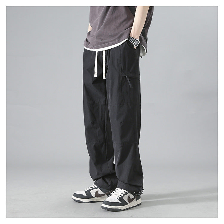 Men's Loose Straight-Leg Casual Pants - High-Elastic, Breathable & Versatile for Autumn