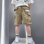 Boys Stretchy Cargo Summer Athletic Shorts