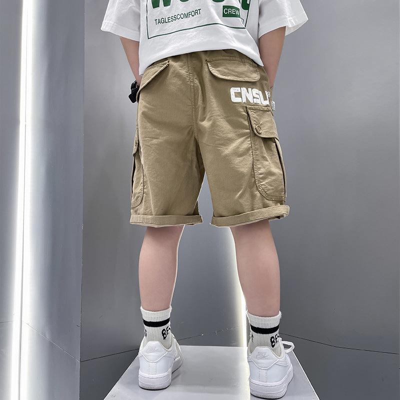 Boys Stretchy Cargo Summer Athletic Shorts
