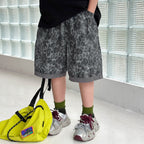 Boys Leopard Print Shorts, Summer Thin 5 Inch Pants for Big Kids