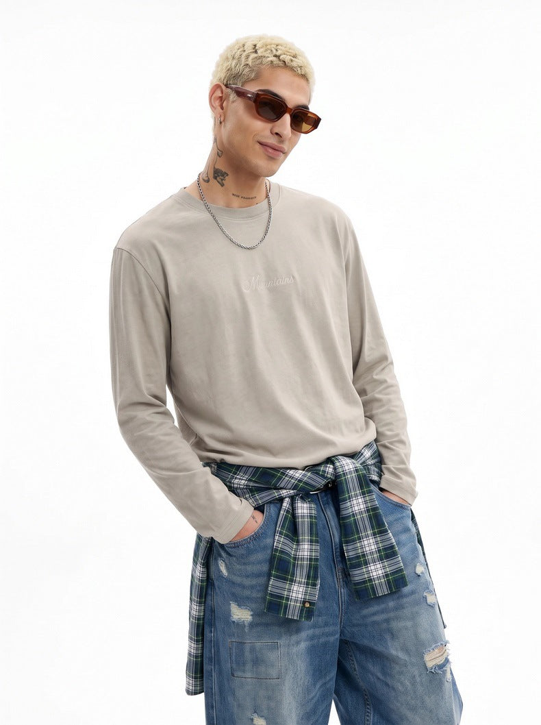 Unisex Outdoor-Style Reflective Stretch Long-Sleeve T-Shirt