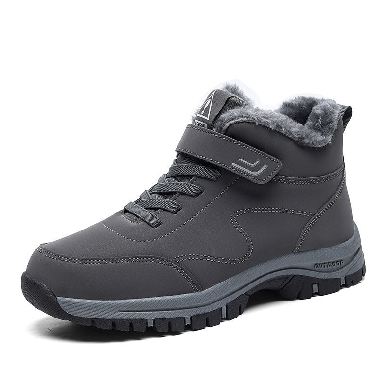 Winter Unisex Men's Snow Boots - Fleece-Lined Thickened Warm Mid-Calf High-Top