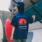Boys Mountain Style Camping Tent Print Short Sleeve T-shirt