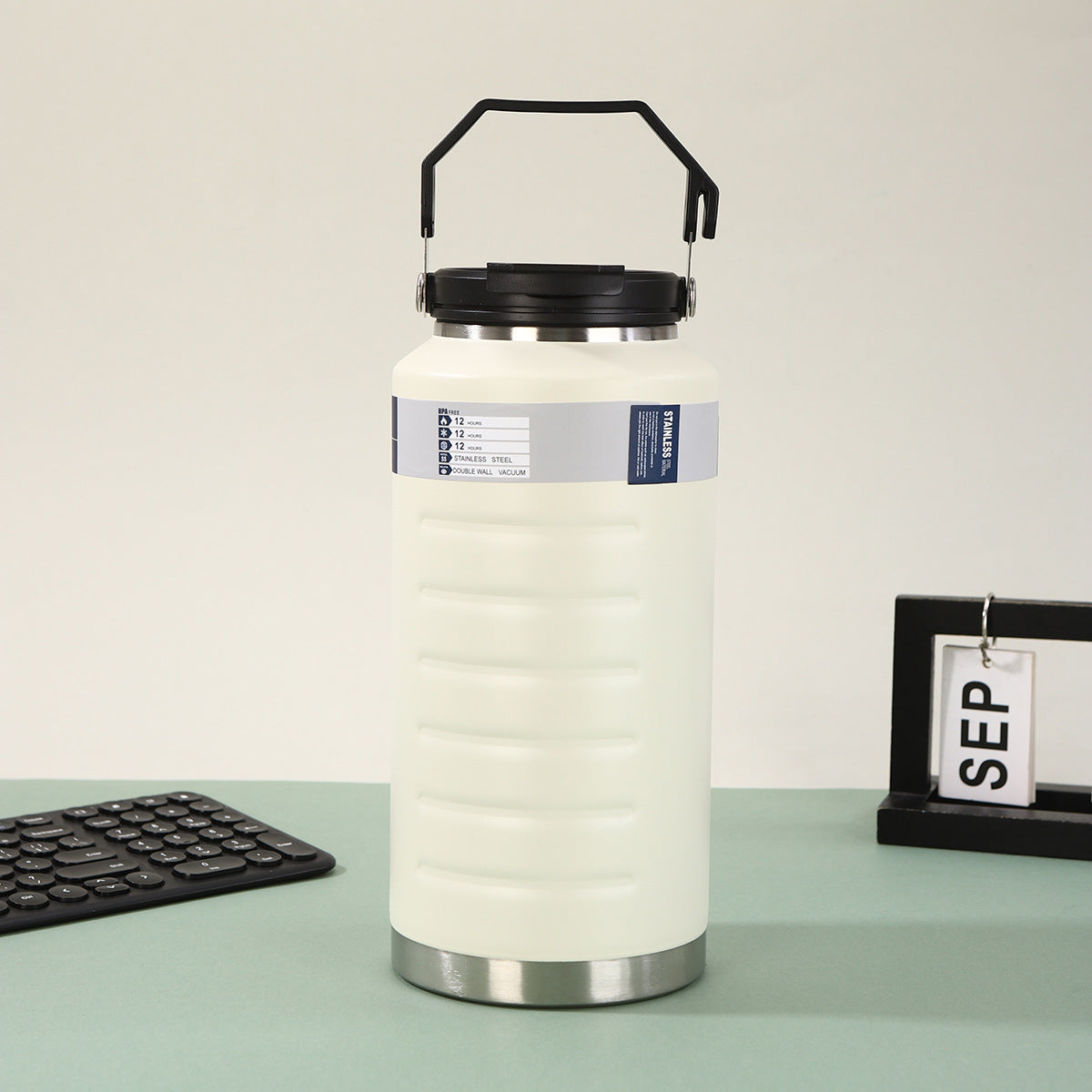 Large 316 Stainless Steel Insulated Water Jug, Dual‑Drink Portable Outdoor Camping Thermos