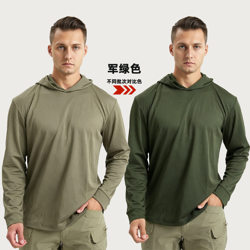 Men Lightweight Camo Long Sleeve Quick Dry Outdoor Sun Protection Tee
